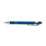 Custom Imprinted Aluminum Rubber Stylus Pen - Blue