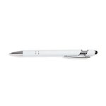 Custom Imprinted Aluminum Rubber Stylus Pen - White