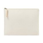 Custom Imprinted AWARE(TM) Recycled Cotton Zippered Pouch - Natural