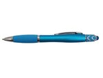 Custom Imprinted Halcyon(R) Silhouette Spin Top Pen with Stylus - Bright Blue