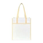 Custom Imprinted Harlow Laminated Recycled Shopper - Oatmeal