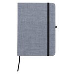 Custom Imprinted Heathered Journal with pen loop - Gray