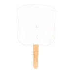 Custom Imprinted Hourglass Shape Hand Fan Full Color - White