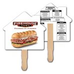 Custom Imprinted House Shape Hand Fan Full Color -  