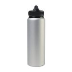 Custom Imprinted Jett Aluminum Straw Lid Hydration Bottle 32 Oz. - Silver