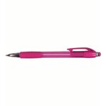 Custom Imprinted Mardi Gras Grip Pen - Transparent Pink