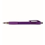 Custom Imprinted Mardi Gras Grip Pen - Transparent Purple