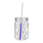 Custom Imprinted Mason Jar Plastic 24 oz - Frosted to Purple