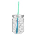 Custom Imprinted Mason Jar Plastic 24 oz - Green to Blue