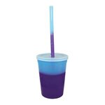 Custom Imprinted Mood 12 oz. Stadium Cup/Straw/Lid Set - Blue to Purple