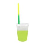 Custom Imprinted Mood 12 oz. Stadium Cup/Straw/Lid Set - Frosted to Yellow