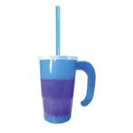 Custom Imprinted Mood(TM) oz. Stackable Beer Stein/Straw/Lid Set - Blue/Purple