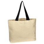 Custom Imprinted Natural Cotton Canvas Tote Bag Full Color - White-black