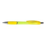 Custom Imprinted Nite Glow Grip Pen - Silkscreen - Neon Yellow