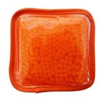 Custom Imprinted Plush Square Gel Bead Hot/Cold Pack - Orange