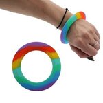 Custom Imprinted Rainbow Wrist Disc -  