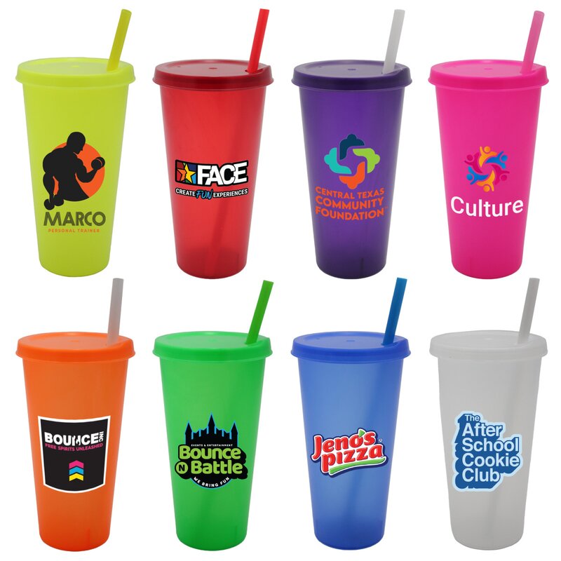 Main Product Image for Custom Imprinted Tumbler with Lid and Straw Full Color 26 oz. 