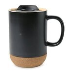 Custom Imprinted Valo Ceramic Lidded Mug - 14 Oz. - Black