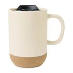 Custom Imprinted Valo Ceramic Lidded Mug - 14 Oz. - Bone