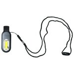 Custom Imprinted Whistle/COB Light Lanyard Full Color - Black