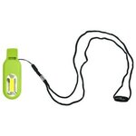 Custom Imprinted Whistle/COB Light Lanyard Full Color - Lime Green