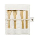 Custom Imprinted Zero-Waste Bamboo Utensil Kit - Natural