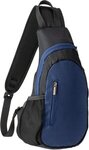 Custom Printed AeroLOFT(TM) Crossbody Sling Backpack - Navy Blue/black