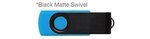 Custom Printed iClick 3.0 USB 128GB - Cyan w/ Black Swivel