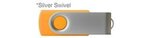 Custom Printed iClick 3.0 USB 128GB - Orange w/ Silver Swivel