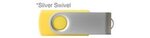 Custom Printed iClick 3.0 USB 128GB - Yellow w/ Silver Swivel