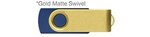 Custom Printed iClick USB 128GB - Navy w/ Gold Swivel