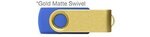 Custom Printed iClick USB 128GB - Reflex Blue w/ Gold Swive