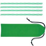 Custom Printed Reusable Straws in Full Color Drawstring Pouch - Green