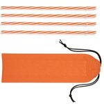 Custom Printed Reusable Straws in Full Color Drawstring Pouch - Orange