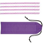 Custom Printed Reusable Straws in Full Color Drawstring Pouch - Purple