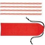 Custom Printed Reusable Straws in Full Color Drawstring Pouch - Red