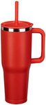 Custom SENSO(R) Summit Insulated Stainless Mug w/ Straw 40 oz - Medium Red