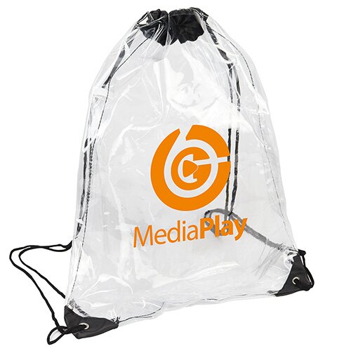 Main Product Image for Custom Printed Diamond Clear TPU Drawstring Backpack