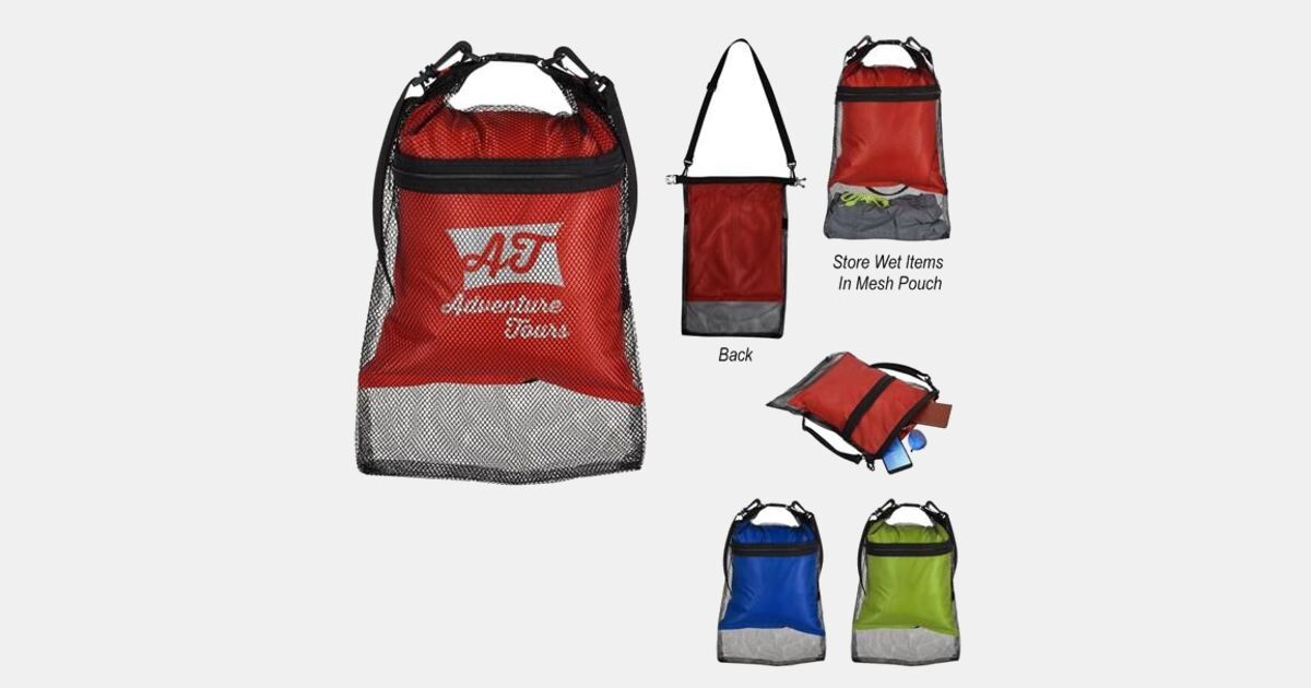 Advertising Double Duty Mesh & Dry Bag with your logo | MiniThrowBalls.com