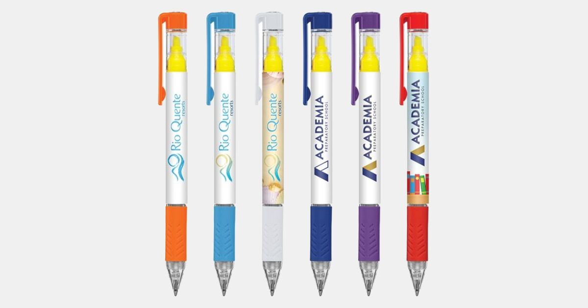 Custom Printed Duplex Brights Highlighter And Pen with your logo