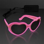 EL Wire Glowing Pink Heart Sunglasses -  