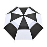 Elements 60" Recycled Auto Open Double Canopy Golf Umbrella - Black-white