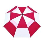 Elements 60" Recycled Auto Open Double Canopy Golf Umbrella - Red-white