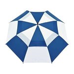 Elements 60" Recycled Auto Open Double Canopy Golf Umbrella - Royal-white