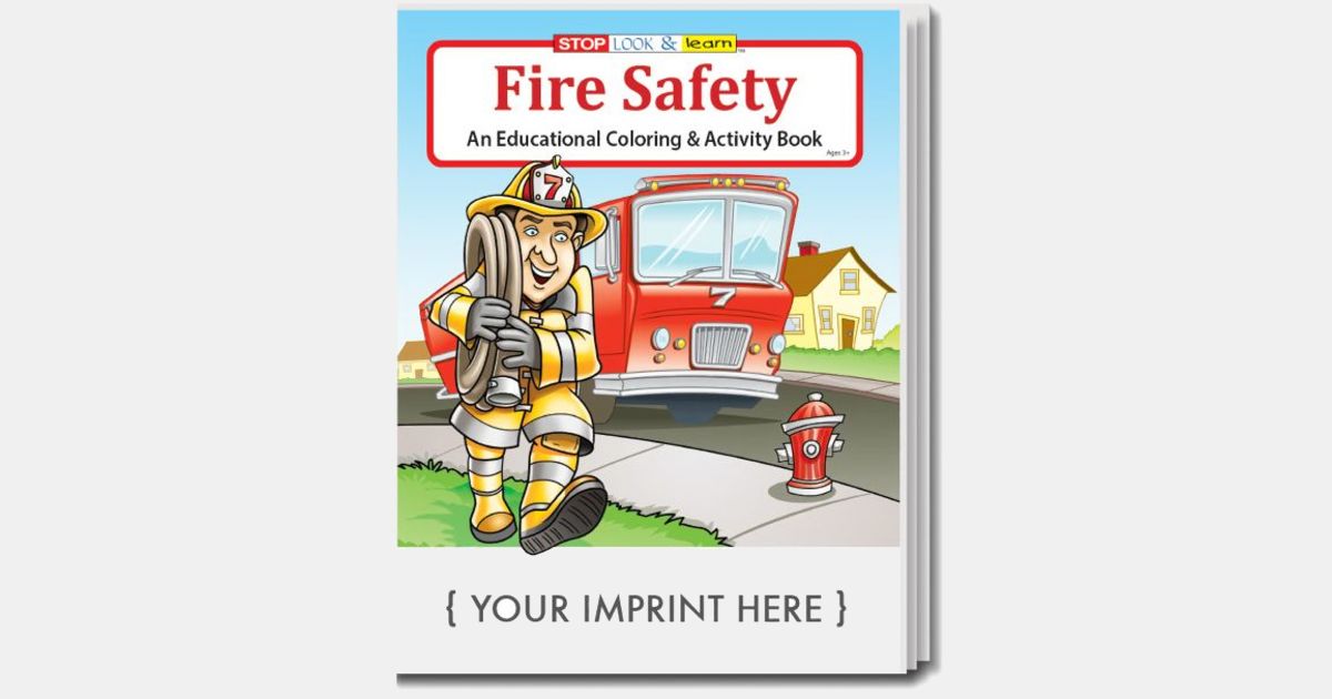 Fire Safety Coloring Book USA Made with your logo | MiniThrowBalls.com