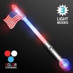 Flashing American Flag LED Jumbo Wand -  