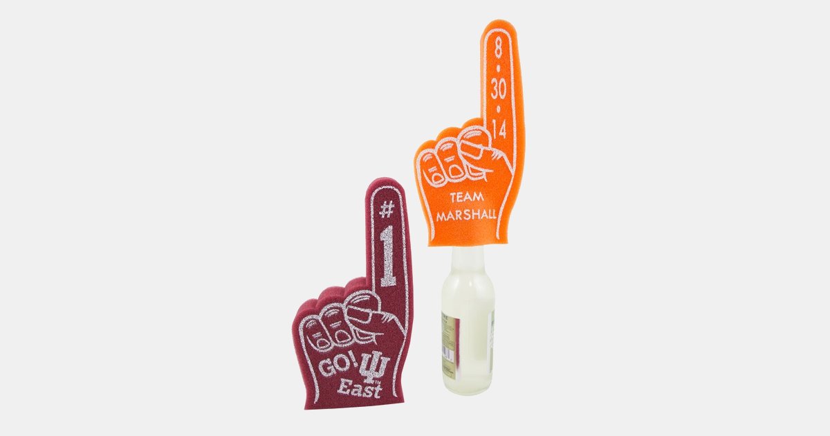 Foam # 1 Finger Mini - 7.5" with your logo | MiniThrowBalls.com