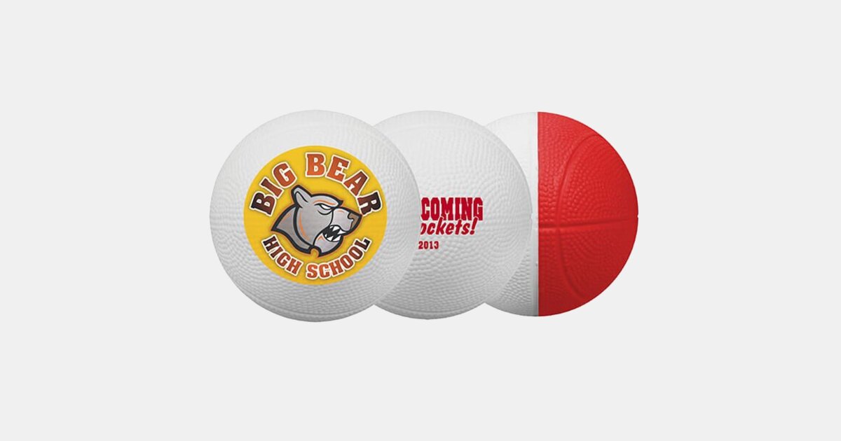 Custom Printed Foam Mini Basketballs Two Toned Colors 4" with your