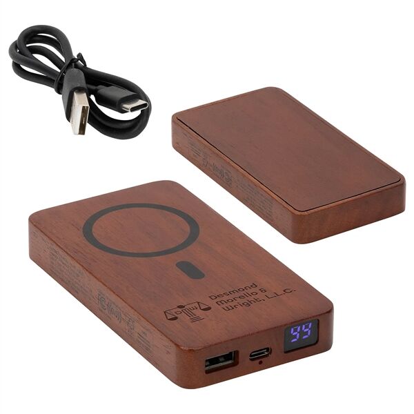 Main Product Image for Custom Printed FSC 5000mAh Power Bank w/ 15W Magnetic Charger