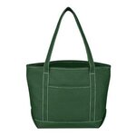 Full Color Cotton Canvas Boat Tote Bag - Green